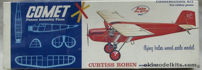 Comet Curtiss Robin 15 inch Wingspan Flying Airplane, 3106-69 plastic model kit